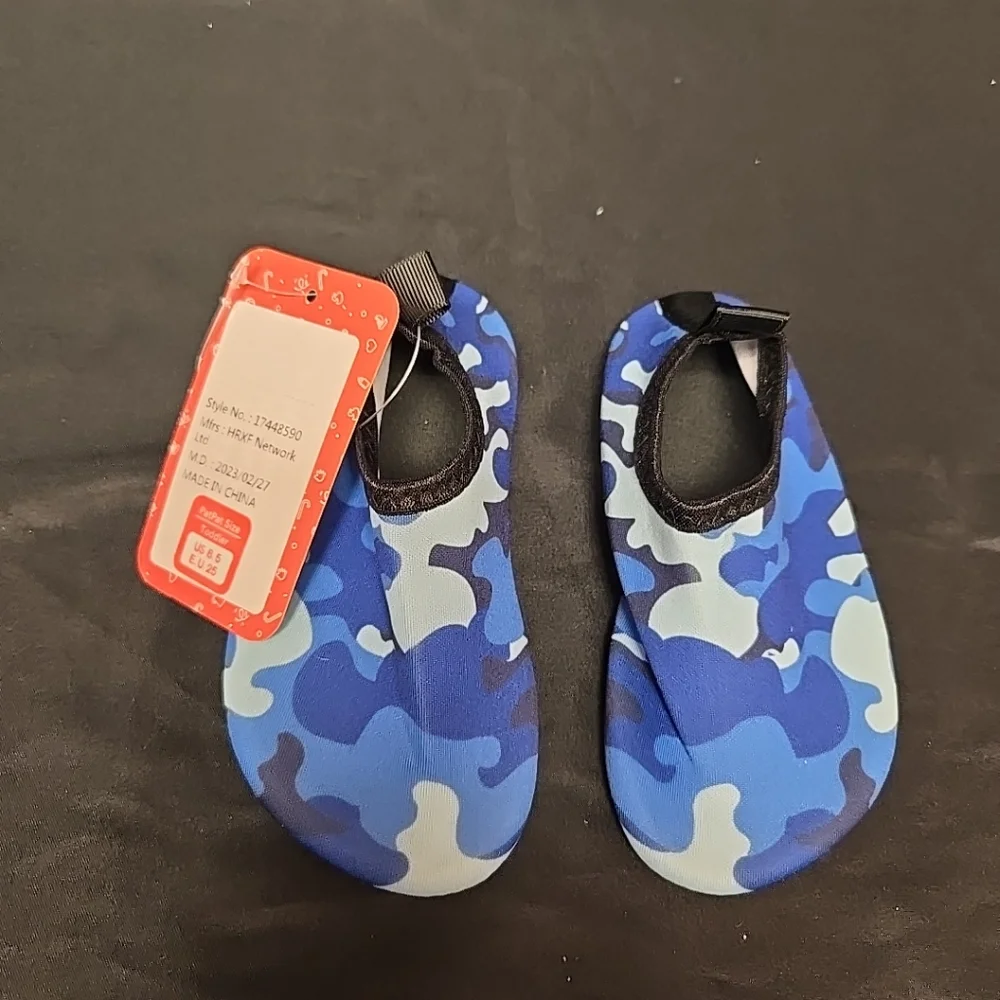 Boys Toddler Water Shoes Blue Camouflage Design Slip On By PatPat